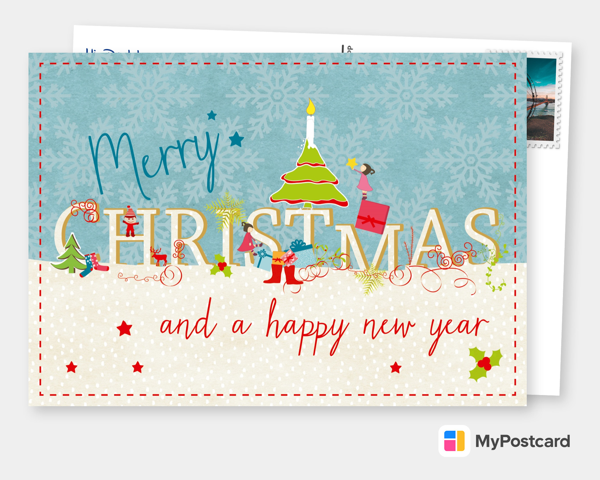 Your Own Christmas Cards  Printed & Mailed For You  Send Online  Postcards, Greeting Cards  Photo Postcard App  Christmas Cards Throughout Print Your Own Christmas Cards Templates